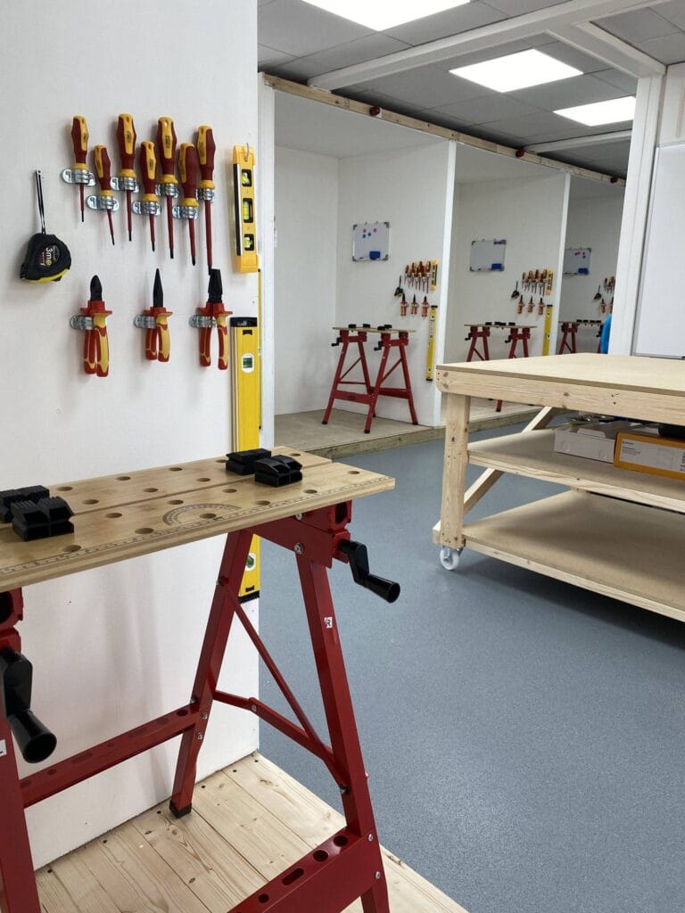 First fix wiring example wall